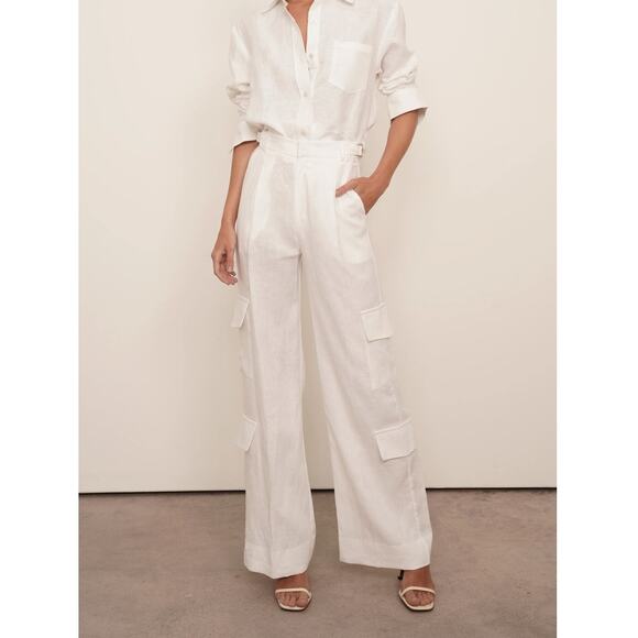 Parentezi Pants - Parentezi cozy pants linen white New Size Small